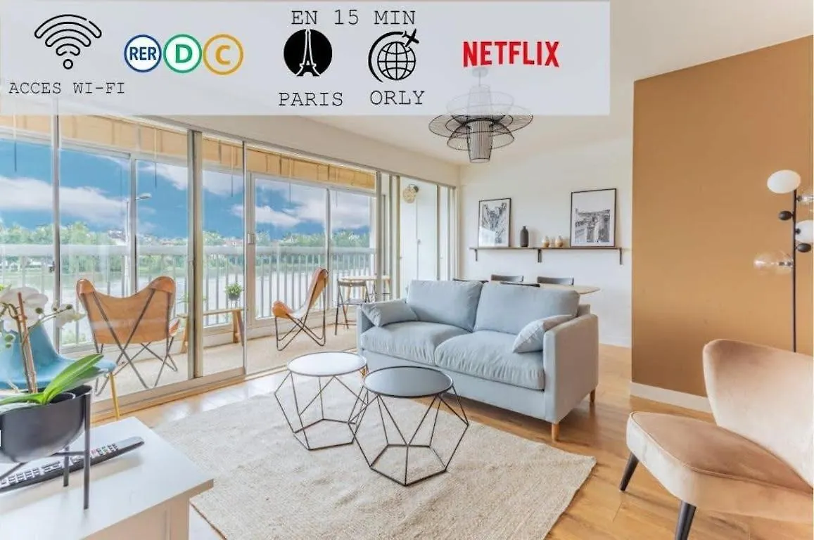 Apartment Appart'Hotel Luminous Vue Seine- Paris 15Min Juvisy-sur-Orge